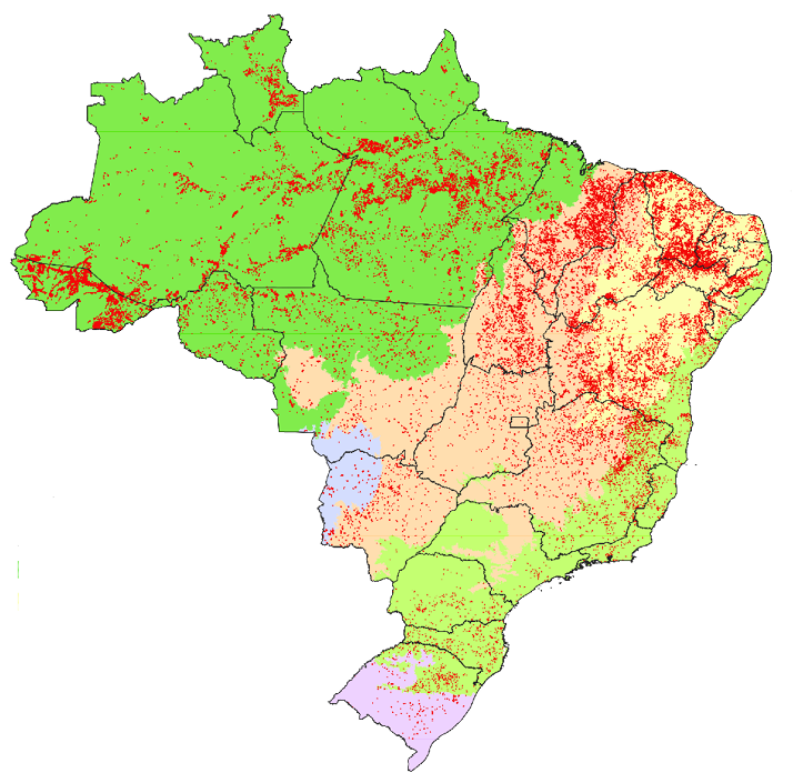 A map of South America is shown with various shades of green, yellow, and red representing different regions.

AI generated content
